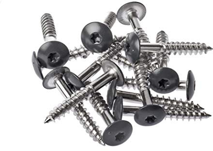 HPL- Shrauben, Fassadenschraube, Edelstahlschaube mit Kopflackierung | VIELE FARBEN | Faserzement, Holzpaneele, Alu Verbund (50, Anthrazit RAL7016)