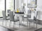 Furniturebox UK Dining Set - Giovani Dining Table and Milan Chairs (Set of 6, Contemporary High Gloss and Glass Table with Modern Grey Chairs)