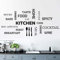 Adhesivo decorativo para pared de cocina, diseño de letras, texto motivacional para decoración de pared del hogar, diseño de interiores y salas de estar, transferencia de citas familiar