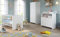 Baby- Kinderzimmer Niko komplett Set 3-teilig in weiß Babymöbel mit Wickelkommode, Kleiderschrank und Babybett