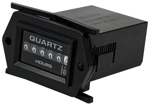 Jayron Medidor de Horas de Mantenimiento Mecánico,Reloj Analógico sin Batería,Diseño Impermeable,Fácil Instalación,para Generadores,Compresores de Aire,Cortadoras de Césped (AC 110-250V)