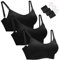 Hofish, confezione da 3 reggiseni per premaman senza cuciture, taglie S-XXL, con estensioni extra per reggiseno e clip Confezione da 3, nero M