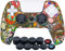 YoRHa Silicona Espesar Impresión Funda Piel Carcasas Cubierta Compatible de PS5 Mando x 1 (Ganado) con Agarres para el Pulgar x 10