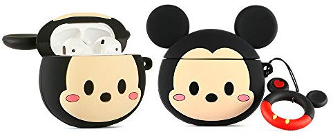 YIGEYI Silikon Hülle Kompatibel mit Airpods 1 & 2 Funny Cute 3D Cartoon Case Cover[3D-Cartoon Benutzerbild-Animationsserie] (Mickey Face)