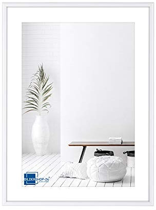 Bildershop-24 Kunststoffrahmen modern Bilderrahmen, (21 X 29,7 cm) DIN A4 weiß
