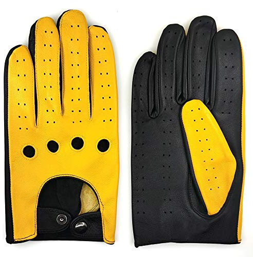 ZLUXURQ Gants de conduite en cuir d'agneau doux et fins pour hommes d'excellente qualité