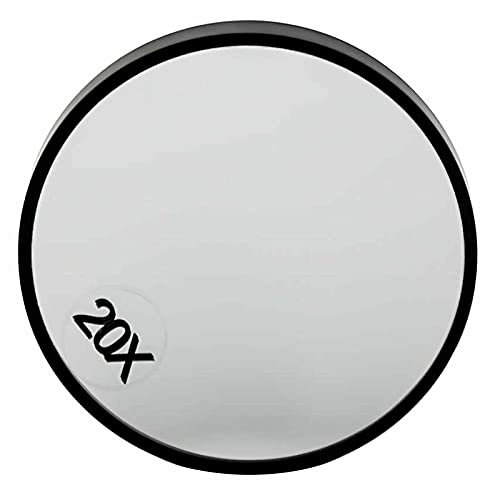 JJA 20X Round Magnifying 3.4 Vanity Mirror Cosmetic Mirror With Two Suction Cups for Shaving