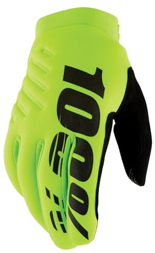 100% GUANTES Unisex-Erwachsene Brisker Gloves Fluo Yellow/Black-S Handschuhe, Neongelb/Schwarz (Mehrfarbig), S