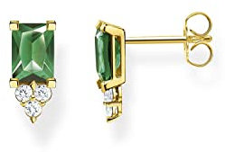 Thomas Sabo Damen Ohrstecker in der Farbe Gold aus 925 Sterlingsilber mit 750 Gelbgold Veredelung mit Zirkonia, Größe: 13x6mm, H2173-971-6