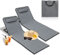 Jiubiaz 2× Faltbare Strandmatte Strandstuhl mit Rückenlehne - Strandliege mit Lehne Liegematte - 5-stufige Höhe Verstellbare Rückenlehne - Gray