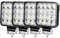 PICAA Mini LED Arbeitsscheinwerfer, 4X 3.3 Zoll 48W Quadrat LED Offroad Scheinwerfer 12V 24V Zusatzscheinwerfer Rückfahrscheinwerfer für SUV, Traktor, LKW, 4x4, ATV