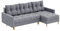 MEBLINI Schlafcouch mit Bettkasten - Kleines Ecksofa mit Schlaffunktion - Sofa mit Relaxfunktion und Kissen - Kleine Couch L-Form - Eckcouch - SCANDO - 220x140x75cm - Grau Stoff