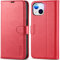 TUCCH Wallet Case for iPhone 14 (6.1) 2022 5G, Protective Magnetic PU Leather Stand Case with [RFID Blocking] Credit Card Slots, Shockproof TPU, Kickstand Flip Cover Compatible with iPhone 14, Red