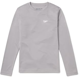 Speedo Boy's Uv Swim Shirt Long Sleeve Tee Graphic Rash Guard Shirt (Pack of 1)