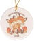 FEENSTAUB Personalisierte Christbaumkugel, erstes Weihnachten zu dritt als Familie mit Baby, Weihnachtskugel personalisiert, erstes Weihnachtsfest mit neuem Baby, Fuchs