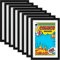 Geetery Comic-Bilderrahmen, UV-Schutz, für Zeitschriften, passend für aktuelle Modelle bis zu 17,8 x 26,7 cm, Wand- oder Tischdisplay mit Federklemmen, installierte Aufhänger, 8 Stück (schwarz (weiße