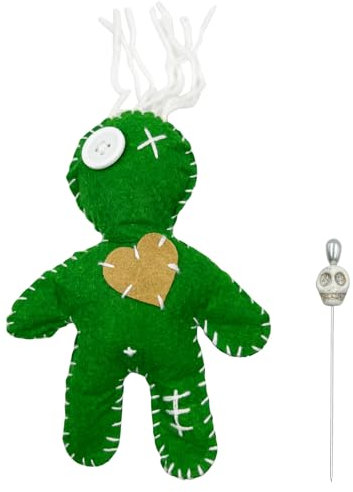 Stitch-Witch 15,7 cm handgefertigte grüne Voodoo-Puppe für Fruchtbarkeit/Reichtum/Wachstum/Halloween-Dekor
