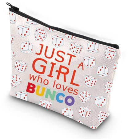 XYANFA Bunco Make-up-Tasche Bunco Liebhaber Geschenk Bunco Babe Bunco Gastgeberin Geschenk Würfel Gamer Geschenk Bunco Spieler Kosmetiktasche, Mädchen, das Bunco liebt, modisch