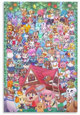 Animal Crossing All-Character Collection Game Poster Poster Dekorative Malerei Leinwand Wandkunst Wohnzimmer Poster Schlafzimmer Malerei, Leinwand Kunst Poster Und Wandkunst Bilddruck Moderne Familien