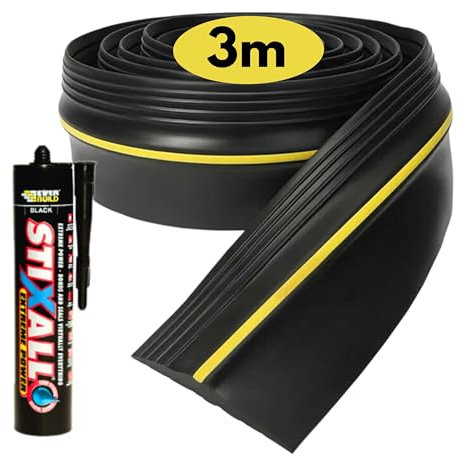 Bande d'étanchéité universelle 3m (118,11’’) pour seuil de porte de garage avec adhésif extra-fort - Joint porte garage et isolation porte de garage