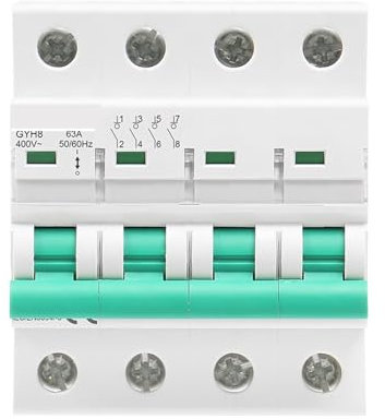 MSEURO GYH8 Din Rail 4 Pole Isolating switch 400V Main Switch 63A 100A 125A Isolator Breaker Lucky (Color : 125A, Size : 4Pole)