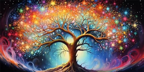 50x100cm Diamond Painting Grand Format, Arbre vie Diamant Painting DIY 5D Mosaïque Peinture Numéro Point De Croix Tableau Perle Diamant, Loisirs Créatifs Adultes/Enfants, Décoration Intérieur-d57