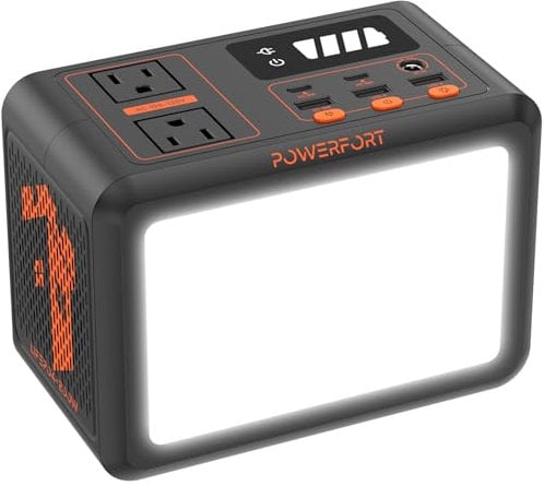 Estación de energía portátil de 99 Wh - Generador solar pequeño de 150 W con más de 3500 ciclos LiFePo4 (LFP), PD18W, USB QC3.0, 2 salidas de CA de 110 V, LED para exteriores para CPAP en el hogar,