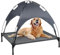 SOARS Hundeliege, Hundebett mit Baldachin abnehmbar, erhöhtes Hundesofa, Haustierbett, Katzenliege, Katzenbett für Indoor & Outdoor (105 x 86 x 87 cm)