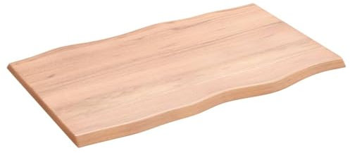 TJROO Tischplatte Hellbraun 80x50x2 cm Massives Eichenholz Schreibtischplatten Esstiach Esstisch Holz Tischplatten Tabletop Esstischplatte Möbelplatten Deckplatte Holzplatten
