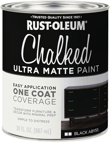 Rust-Oleum Black Abyss Chalked All-in-One Ultra Matte Paint | One Coat Coverage | No Primer, Sanding, Or Topcoat Needed | Easy Clean Up | Made in USA | 30 OZ