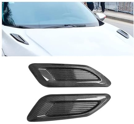 JNNJ 2 Stück Lufteinlass Auto Aufkleber, Auto Motorhauben Entlüftungsöffnungen, Außenhaube Seitentür Luftstrom Vent Abdeckung Intake Grille Trim Aufkleber(Wasserzeichen)