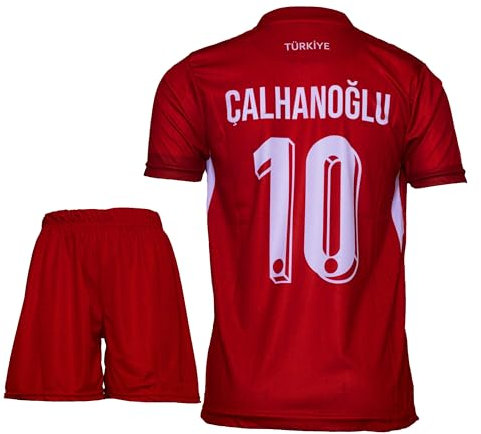 IHIMI Nationalmannschaft Turkey 2024 Hakan #10 Kinder Trikot, Komm mit Shorts Fußballfans (12-13 Jahre,176)