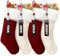 SOMYTING 4 Stück Weihnachtsstrumpf Gestrickte Wolle Weihnachtsstrumpfe mit Schneemann Namensschildern Weihnachtssocken Deko Christmas Stockings Weihnachtsfeier Weihnachtsdekorationen Kindergeschenke