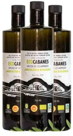 Aceite de Oliva Ecocabanes 75 cl (Caja de 3 Botellas de 75 cl)