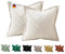 ALWINIA Kissenbezüge 40x40 Creme, 2er Set aus Kordsamt - Weiche & Gemütliche Samt Kissenhüllen im Wohnzimmer & Schlafzimmer - Stilvolle Deko für Sofa & Bett - Cremeweiß