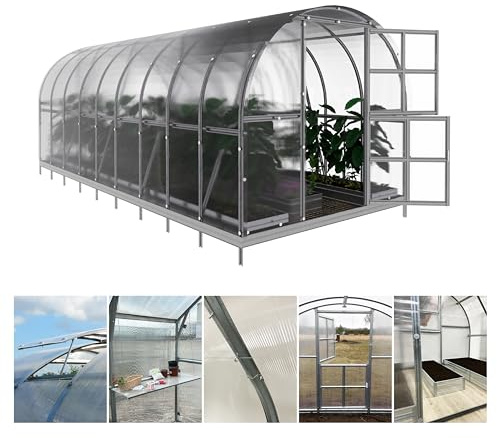 Ensemble de Serre 3x6m avec revêtement en Polycarbonate 6mm + Tous Les Accessoires