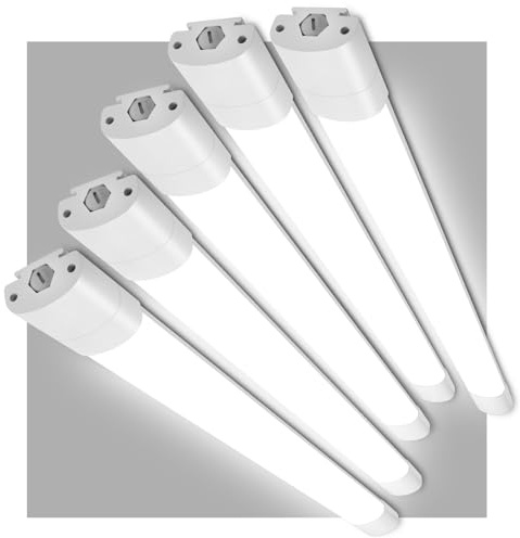 5 Stück Feuchtraumleuchte LED 120CM, 36W 4200LM Kellerlampe LED Feuchtraumlampe mit 4000K Neutralweiß, Deckenleuchte Flach Wannenleuchte Wasserfest IP65 Werkstattlampe für Büro Keller Garage Lager