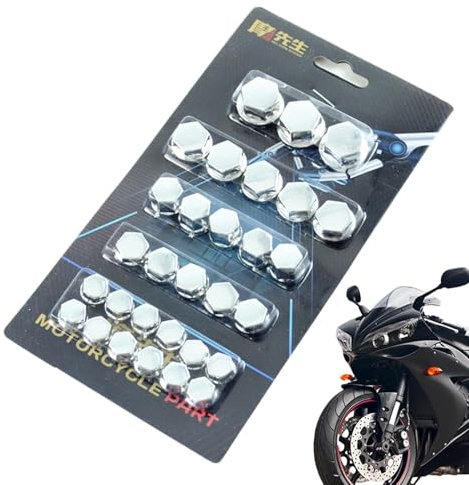 Cache-écrou moto noir – couvercle écrou moteur décoratif en 5 couleurs, cache-vis antirouille pour moto, cache-boulons universels 10 mm | lot de 30 pièces couvercle écrou moto, kit décoratif pour