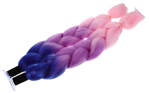 HONMEET 2 pièces Tresses Casque Vélo Rose Accessoires Braids Cheveux Pré-étirés Décoration Adhésive pour Casques Électriques et Scooters Femme