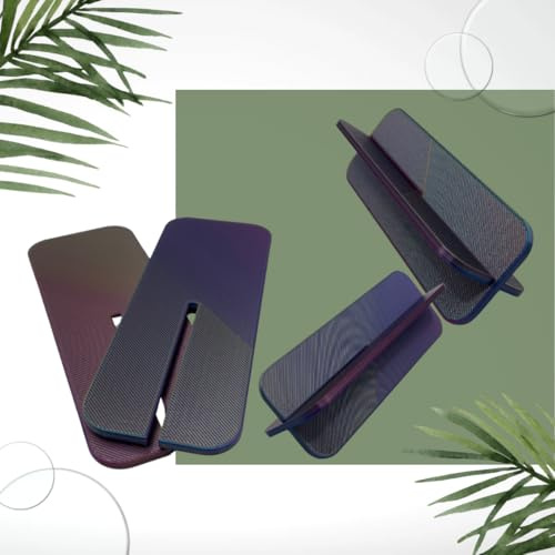 King Size Rolling Paper Cradle Set, 2-Piece Rounded Striped Rainbow Plastic | Interlocking Block, Rolling Tray,Paper Stand, X Stand, 3D Printed Silk PLA