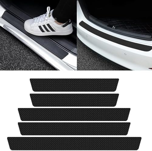 R-timer 5 Stück Auto Einstiegsleisten Schutzfolie für VW Sharan (7N) 2010-2022, Styling Tuning Zubehör Aufkleber Kantenschutz Abrieb Und Starke Lackschutz Kohlefaser