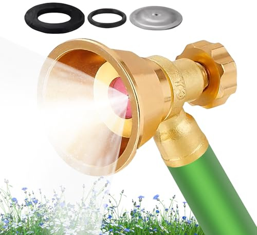 Garden Hose Spray Attachments - Brass Adjustable Robust - Pressure Cleaner Hose Attachment | For Car Washing Pet Watering Garden Care Lawn Cleaning Plant Supply