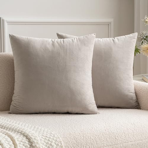 MIULEE Packung von 2, Purer Weicher Dekorativ Sofa Kissenbezug Kissenhülle Set Kissen Fall für Sofa Schlafzimmer Auto Heart Wood 18 x 18 inch 45 x 45 cm