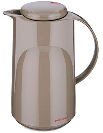 ROTPUNKT Isolierkanne 300 Marla 1,0 l | Zweifunktions-Drehverschluss | BPA Frei- gesundes Trinken | Made in Germany | Warm + Kalthaltung | Glaseinsatz | Creamy Hazelnut