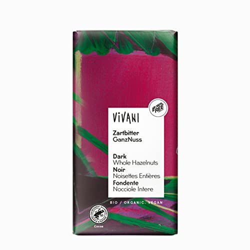 Vivani, Cioccolato fondente con nocciole intere bio, 100g