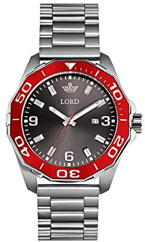 Lord Timepieces Herren Sport Silber Uhr - Silber Edelstahlband - 45mm