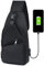 flintronic Sacoche Homme Bandouliere, Sac à Poitrine avec Chargement USB et Port pour Écouteurs, Sac à Dos de Voyage pour Homme & Femme (avec 1*Câble USB)