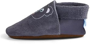 Affenzahn Krabbelschuh, Babyschuh aus Leder für Mädchen und Jungen - Koala, Grau,Small