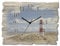 ARTLAND Wanddeko Wanduhr ohne Tickgeräusche aus Holz Funkuhr 40x30 cm Rechteckig Lautlos Strand Meer Leuchtturm Nordsee Sylt Maritim T9ML