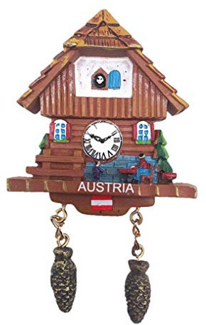 3D Kuckucksuhr Österreich Kühlschrankmagnet Reise-Souvenir Geschenksammlung Heimküche Dekoration Magnetaufkleber Österreich Kühlschrankmagnet
